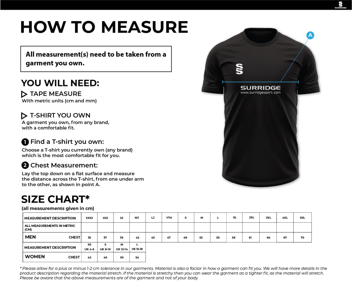 WOMENS St Lawrence & Highland Court CC - Long Sleeved Polo Shirt - Unisex Fit - Size Guide